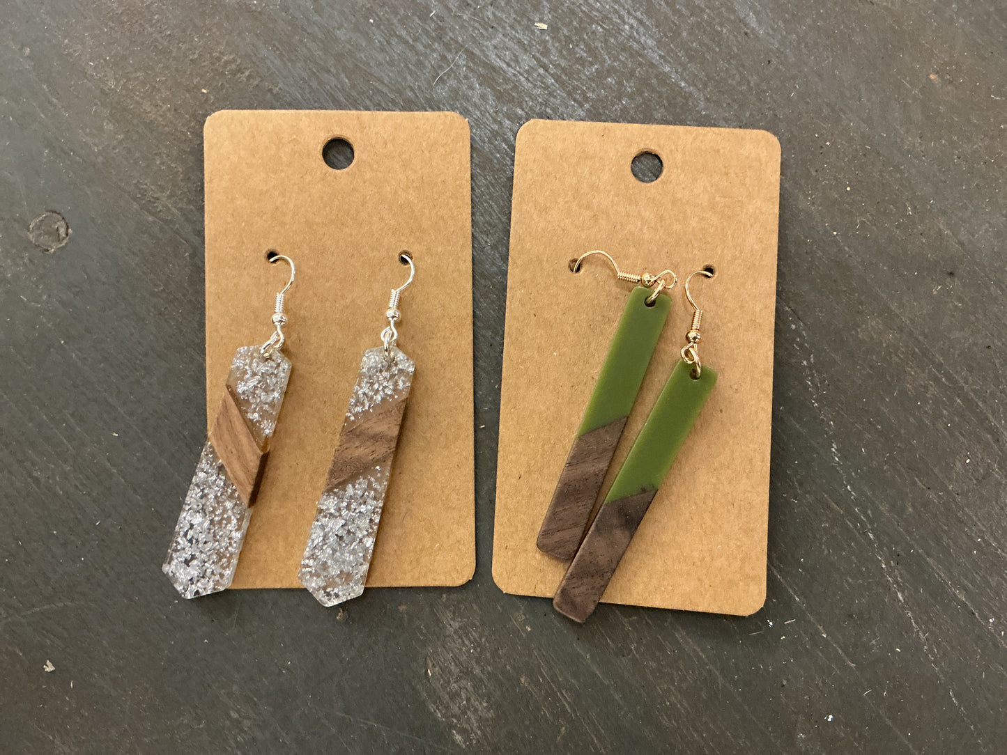 Wood/Resin Drop Earrings